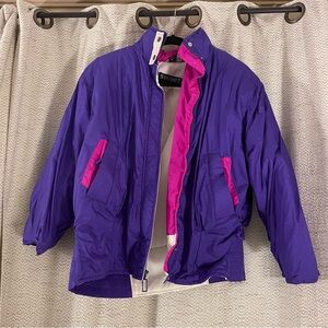 Women’s Vintage Summit Skiwear Puffer Jacket in Purple and Pink